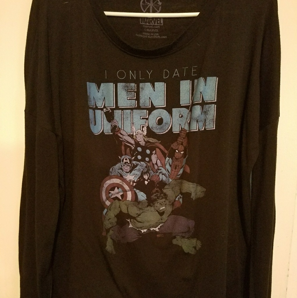 Long sleeve Marvel shirt.