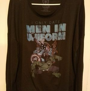 Long sleeve Marvel shirt.