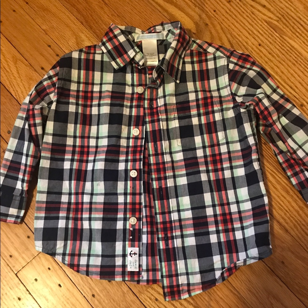 Janie and Jack Plaid Button down shirt