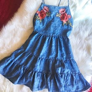 Embroidered Denim Dress/Top
