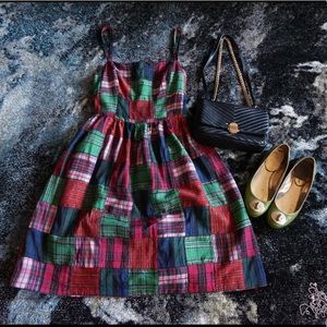 100% silk Isaac Mizrah plaid dress