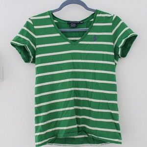 Ralph Lauren Polo Vneck Striped Tee