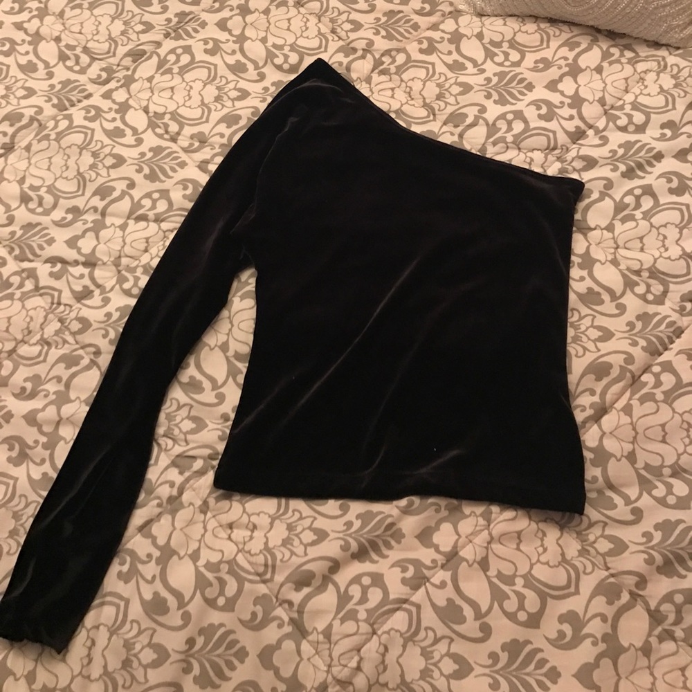 Vintage velvet off the shoulder top