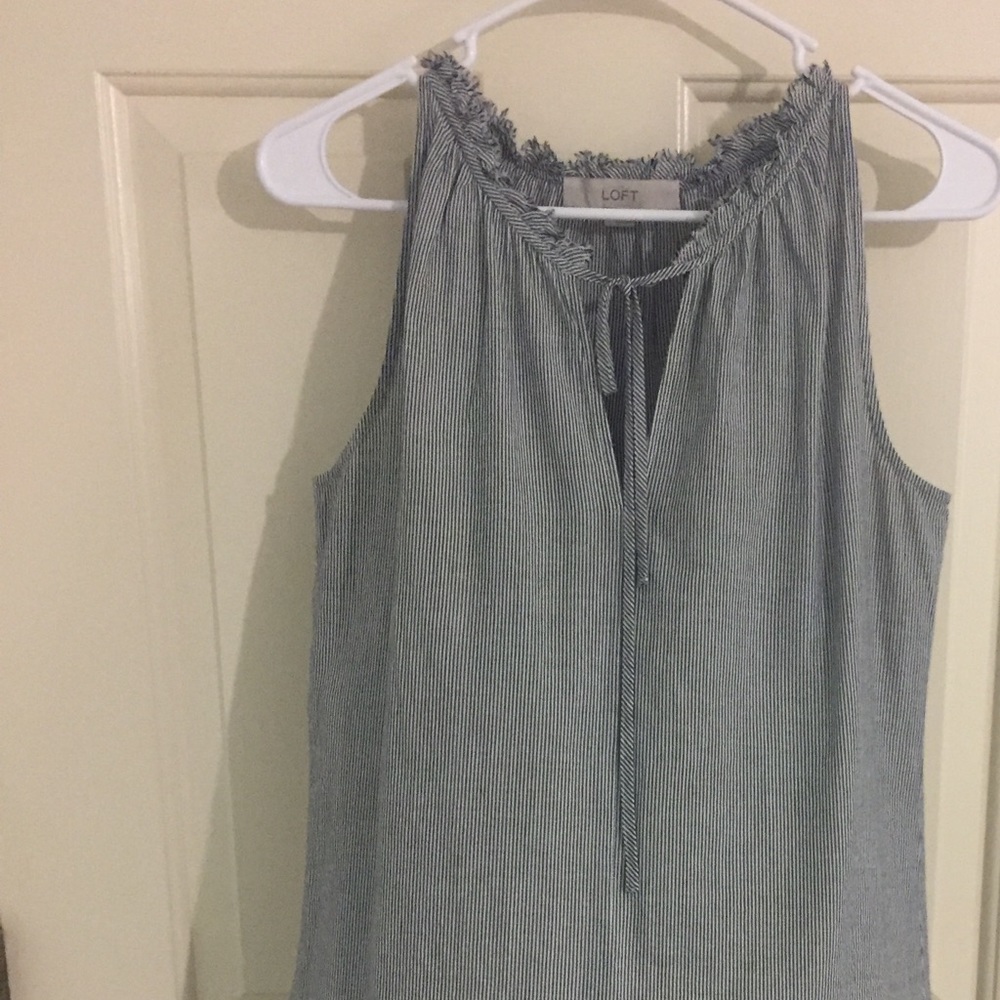 Blue and white stripped Loft shirt