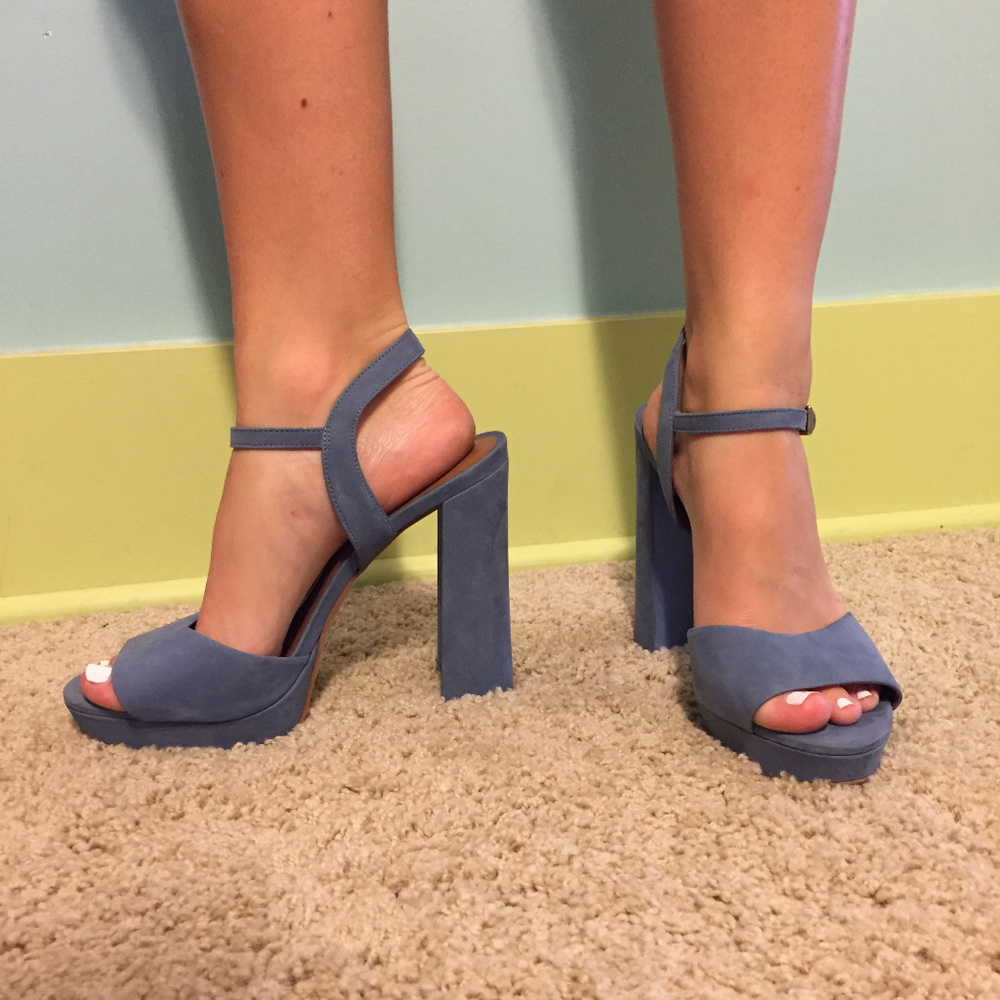 Blue Suede High Heels