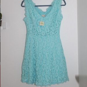 Altar'd State Light Teal Lace Dress
