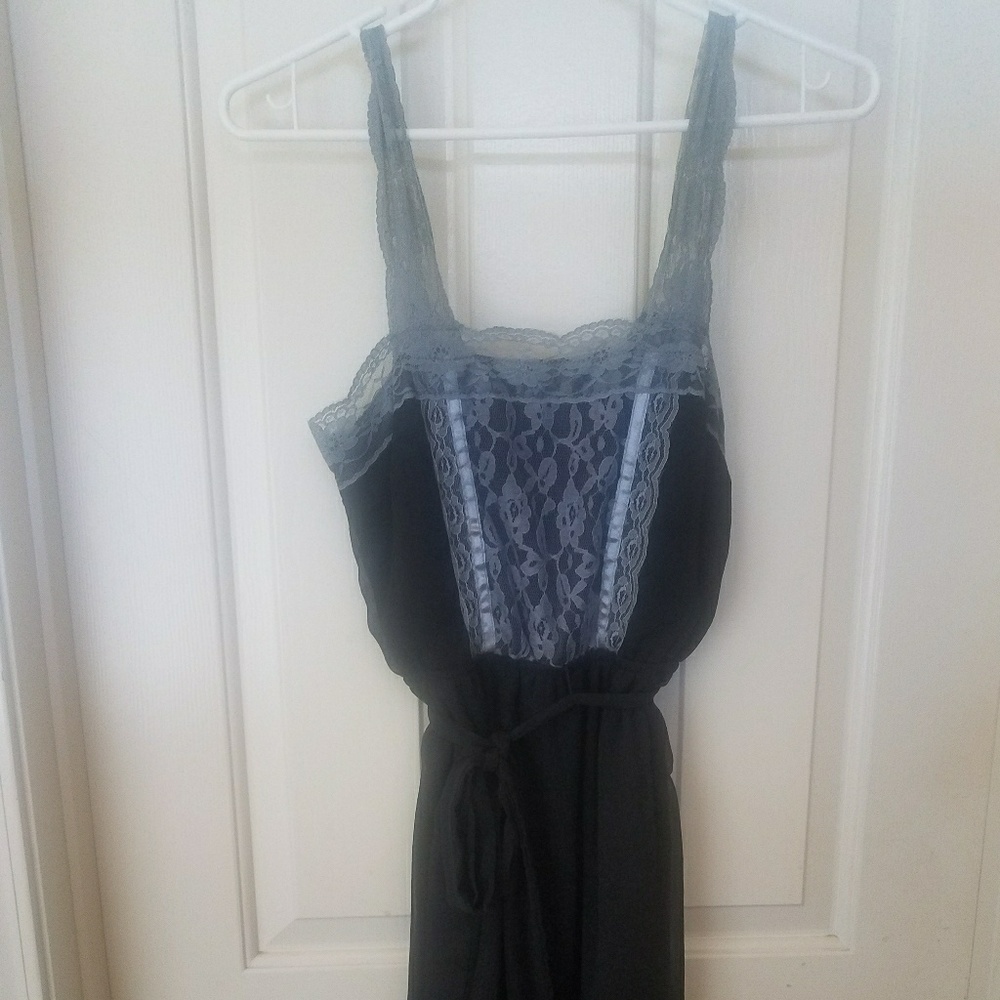 Cute black and gray lace dress.