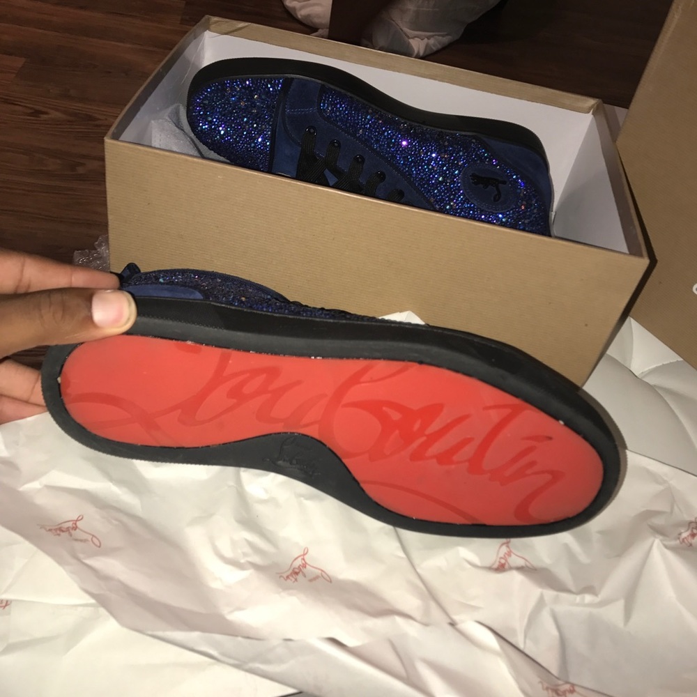 Christian louboutin Strass blue suede sz 9