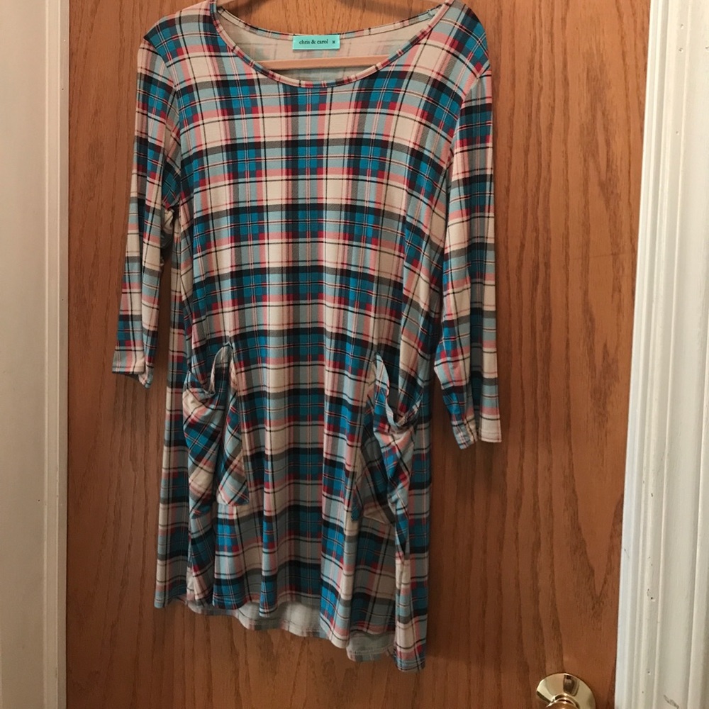 Chris and Carol plaid jersey tunic