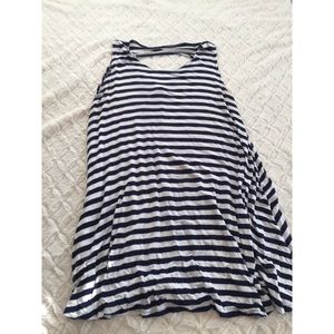 Cute Navy and White striped dress! So breezy!