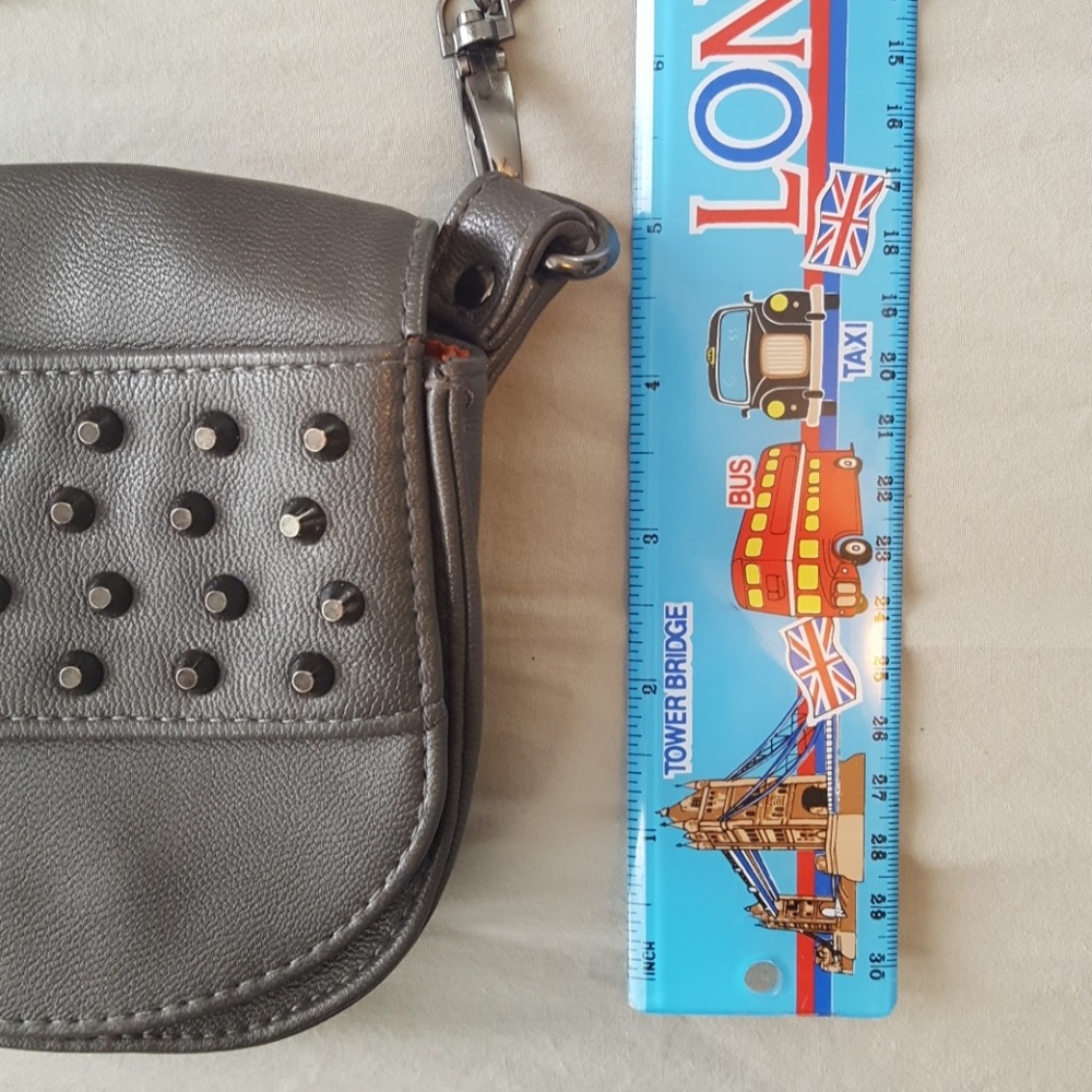 Small Studded Grey Crossbody - Picture 5 of 6
