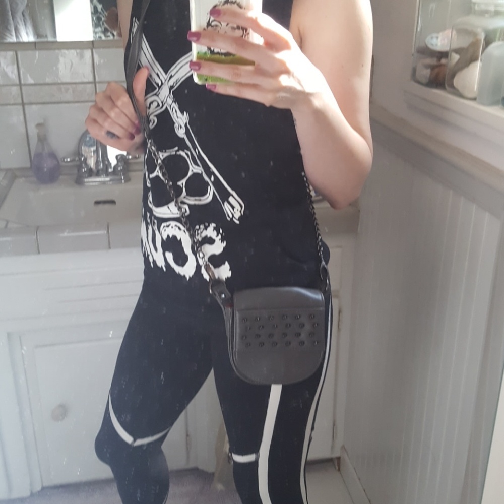 Small Studded Grey Crossbody - Picture 6 of 6