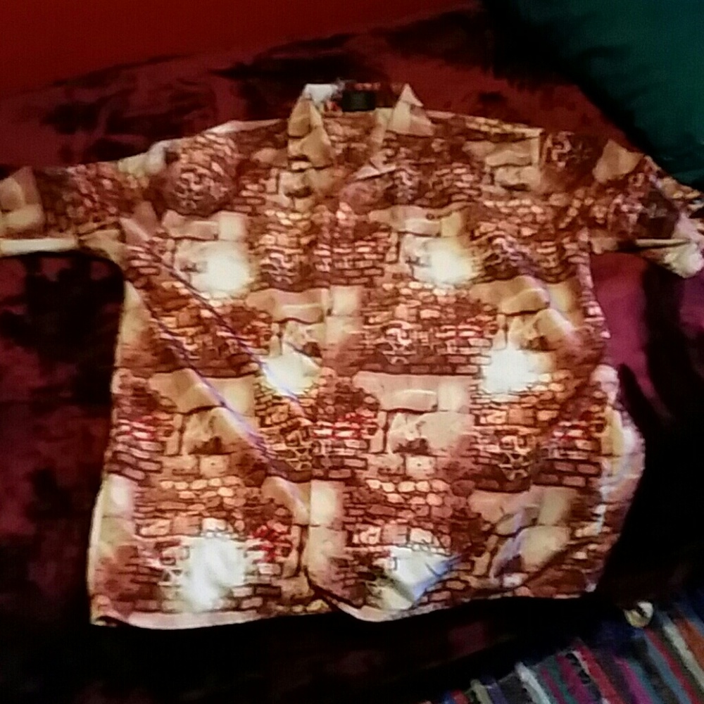 South pole button up print