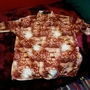 South pole button up print