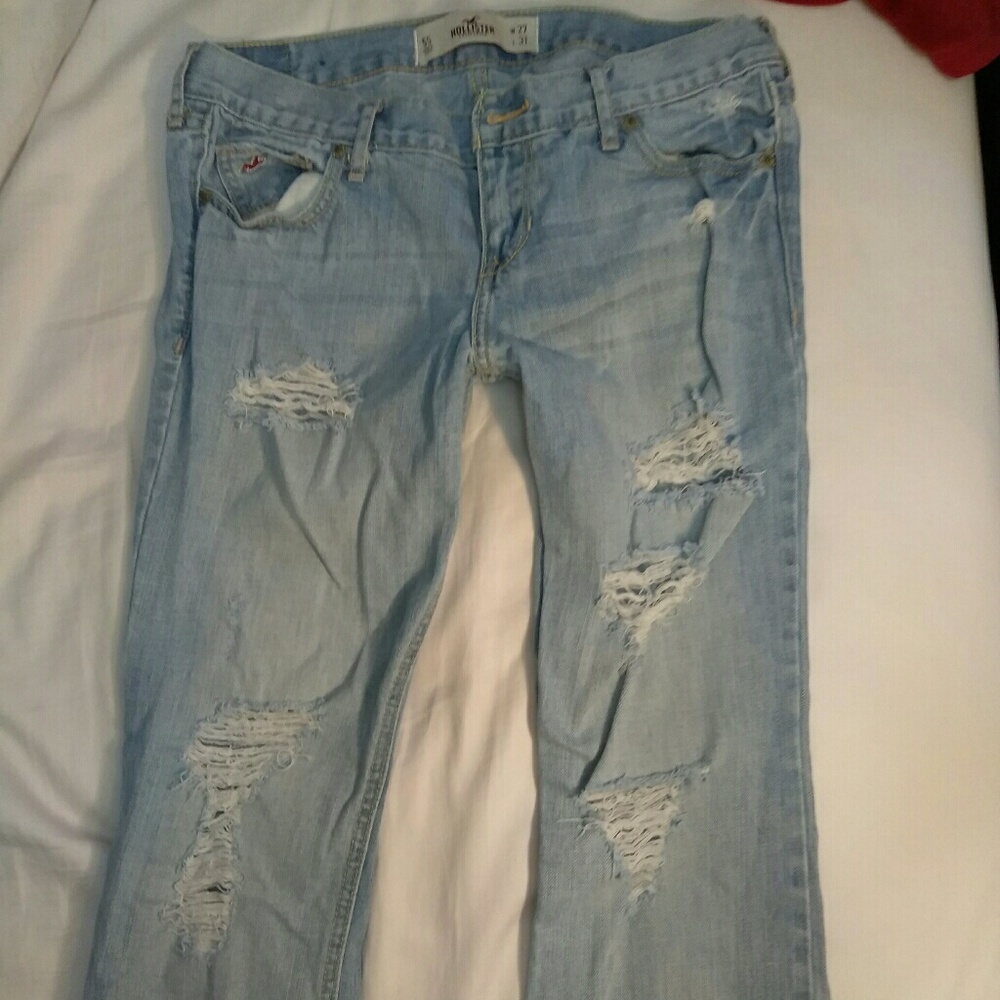 Hollister distressed boot cut jeans
