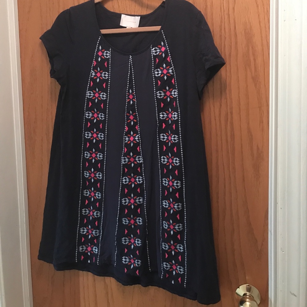 Cotton embroidered Skies Are Blue minidress