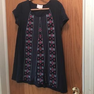 Cotton embroidered Skies Are Blue minidress