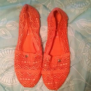 Orange lace "Toms Style" flat
