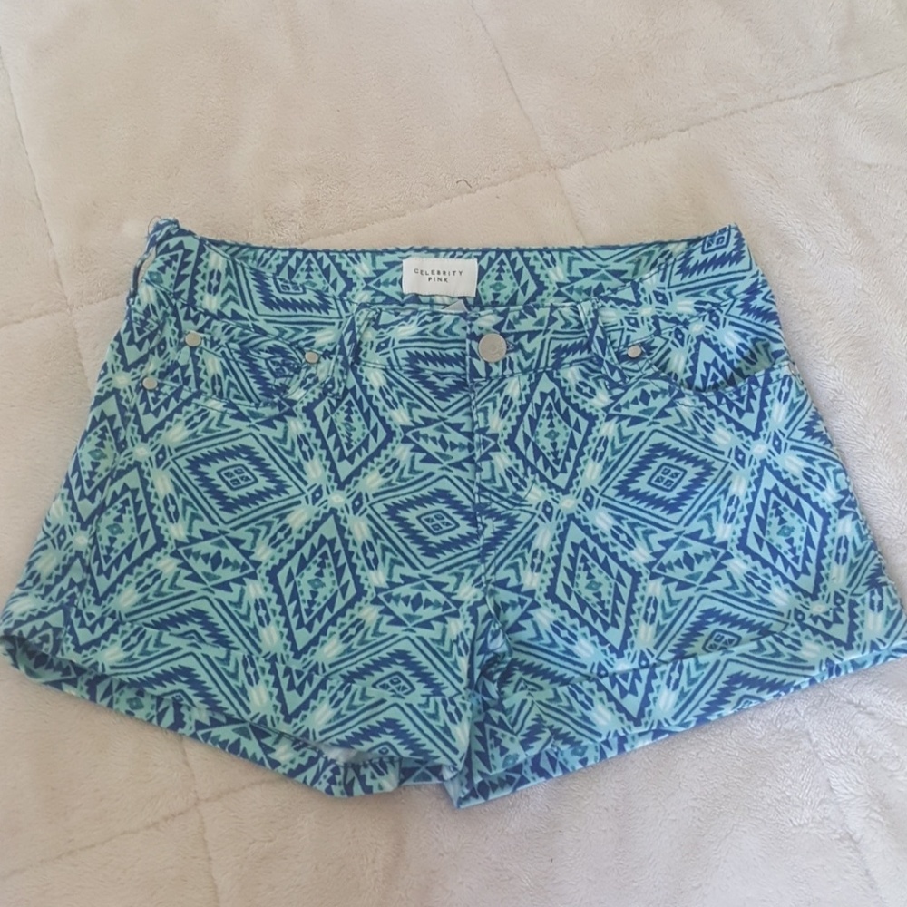 Blue patterned shorts