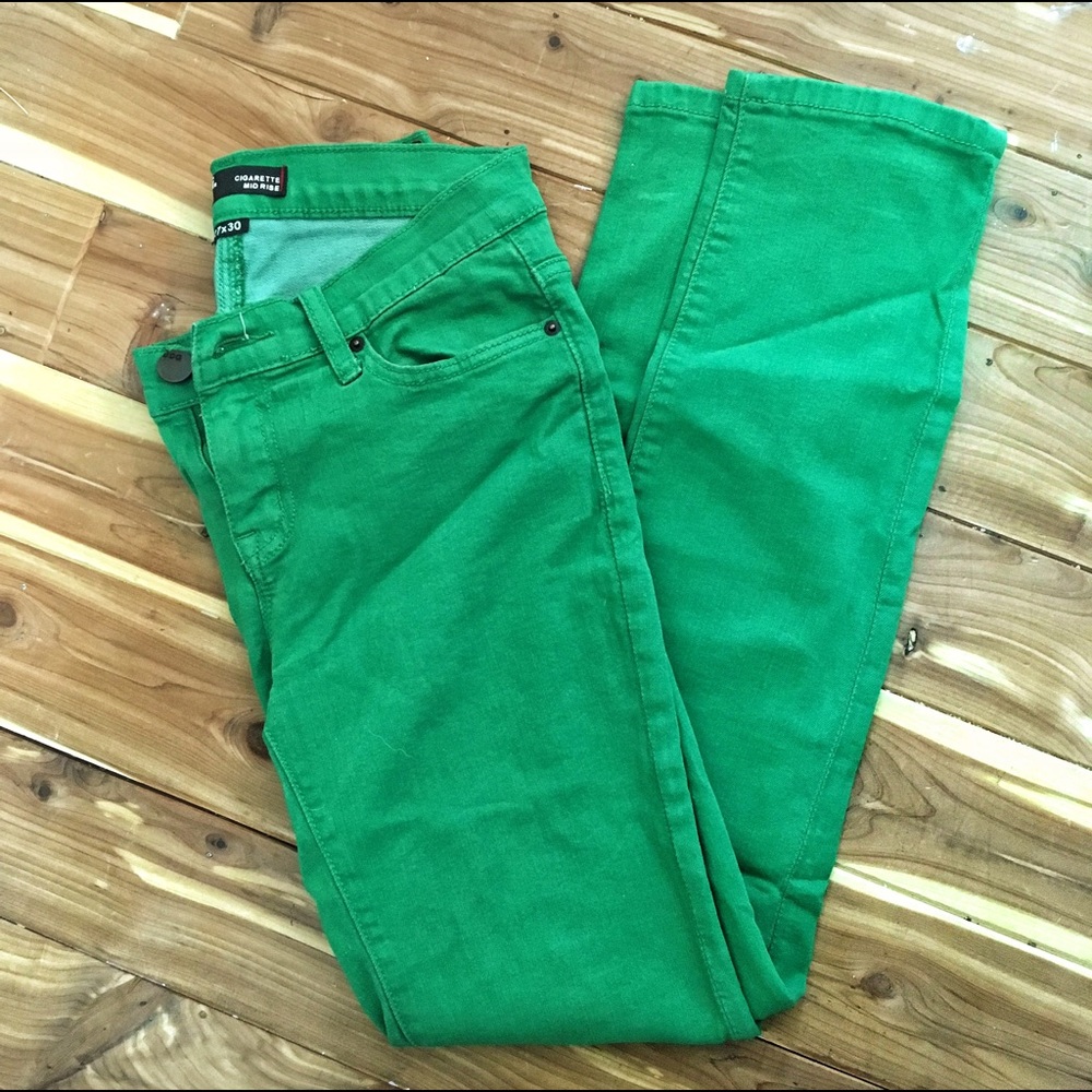 BDG High Rise Cigarette Green Denim Jeans