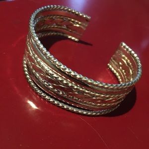Sterling Silver Rope-design Cuff Bracelet