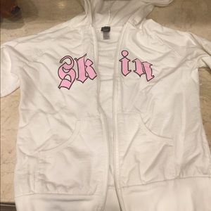 Skin Industries White zip hoodie small