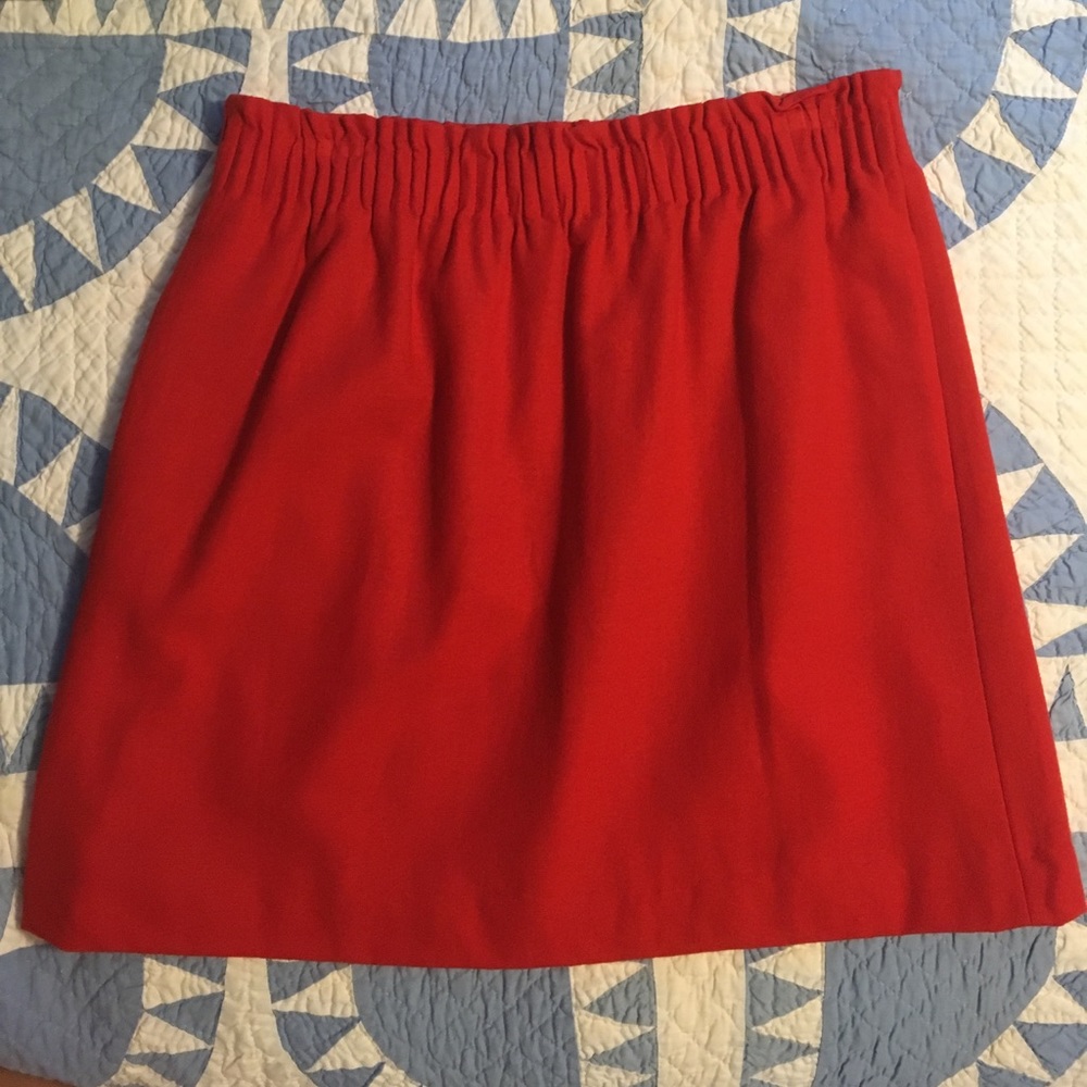 J. Crew red wool skirt