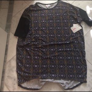 Irma S NWT black arms - purple gold print