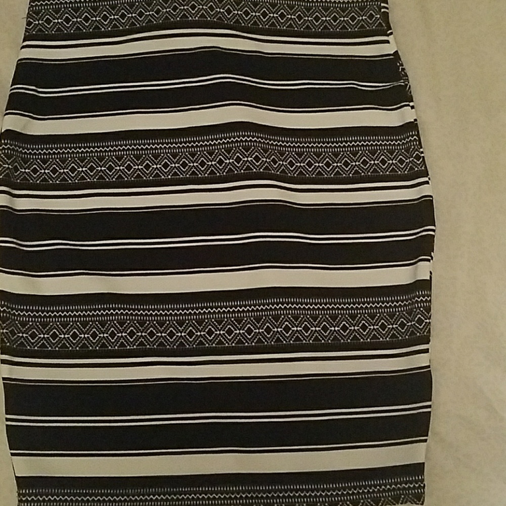 Black and white pencil skirt.