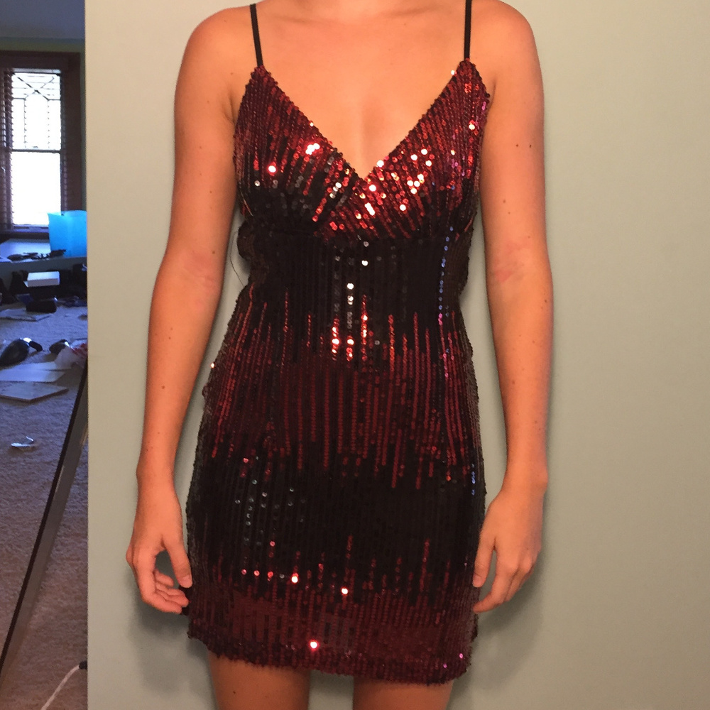 Sequin V-Neck Dress