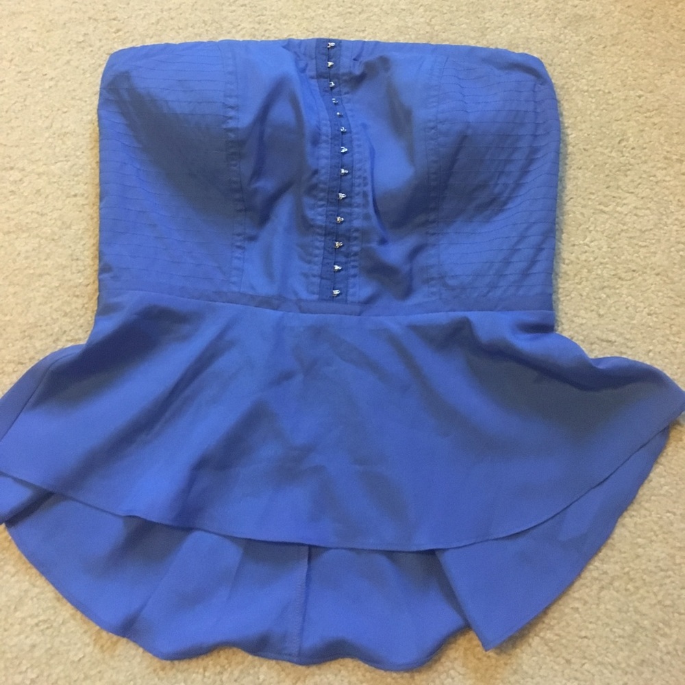 Limited NWOT Blue strapless top.  Size M.