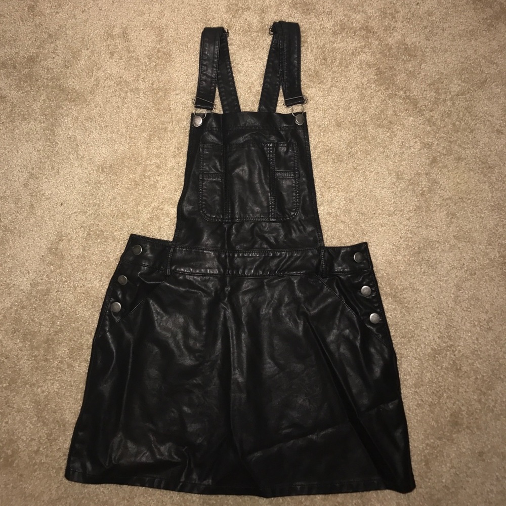 Brand New Leather Material Skirt Overalls