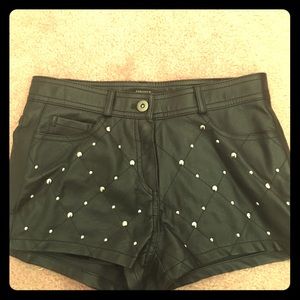 Edgy leather shorts!