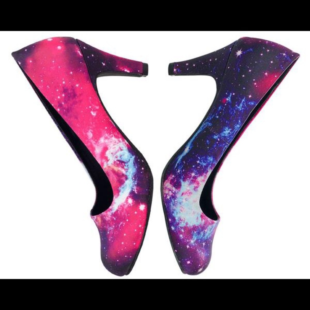 T.U.K. galaxy print shoes in pristine condition