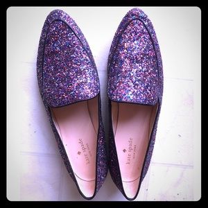Kate Spade Calliope glitter loafers