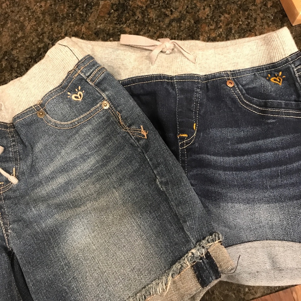 2 pair of Justice denim shorts like new!