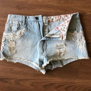 Light Wash Jean Shorts
