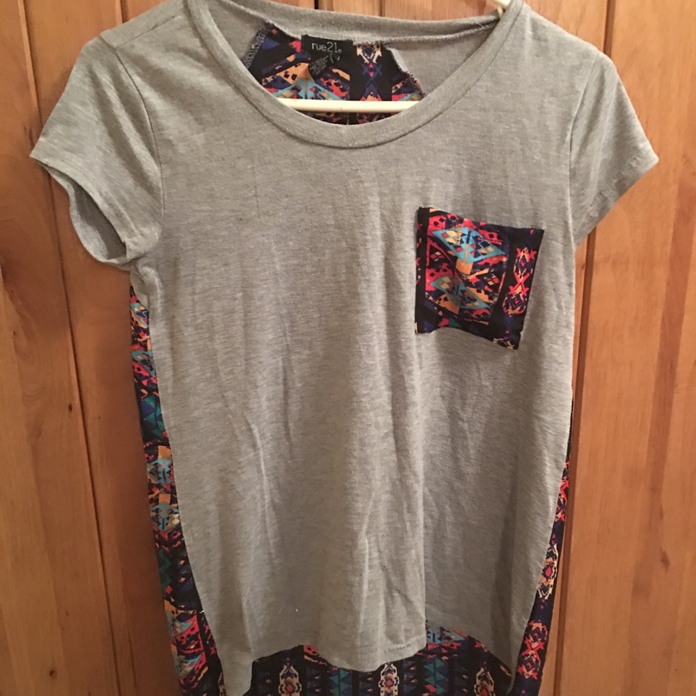Grey shirt with cool back!