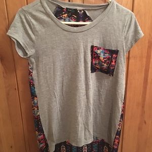 Grey shirt with cool back!