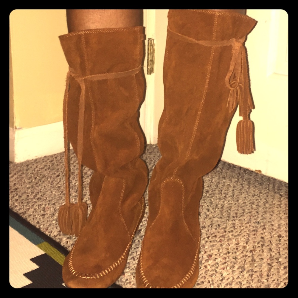 Knee high moccasin Boots