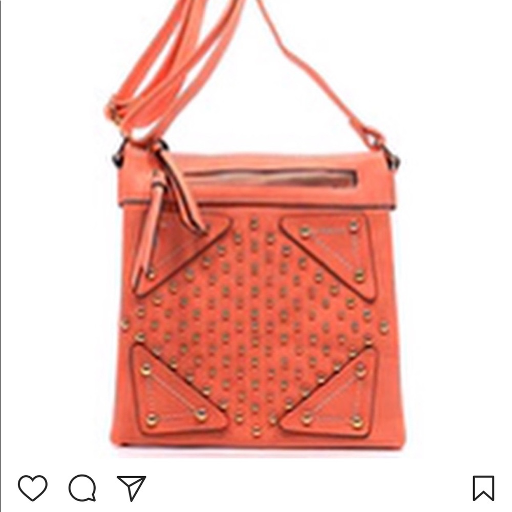 Coral Crossbody with Triangle Accents