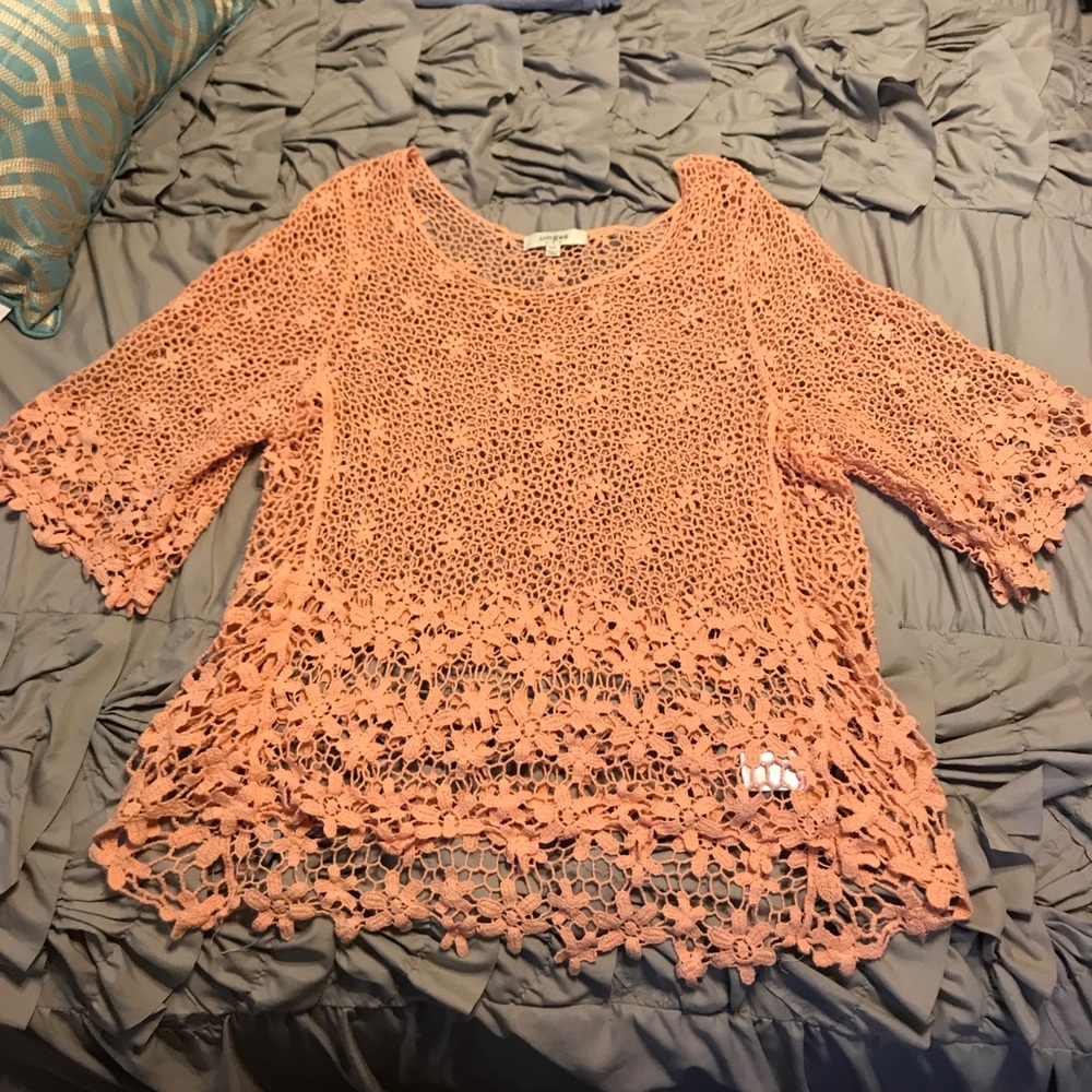 Peach umgee top, size M/L