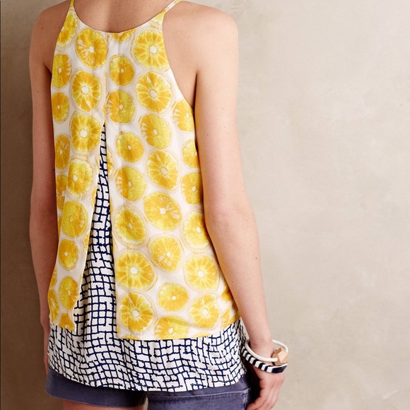 🎉HP🎉 RARE Anthropologie Porridge lemon tank - Picture 2 of 4