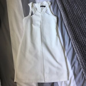 White dress with lining, really flattering!