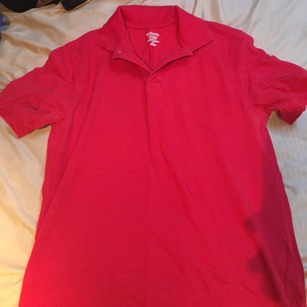 Plain red polo