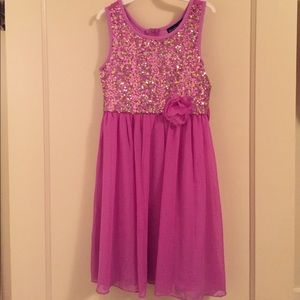 Purple sequin sparkle dress girls size 8