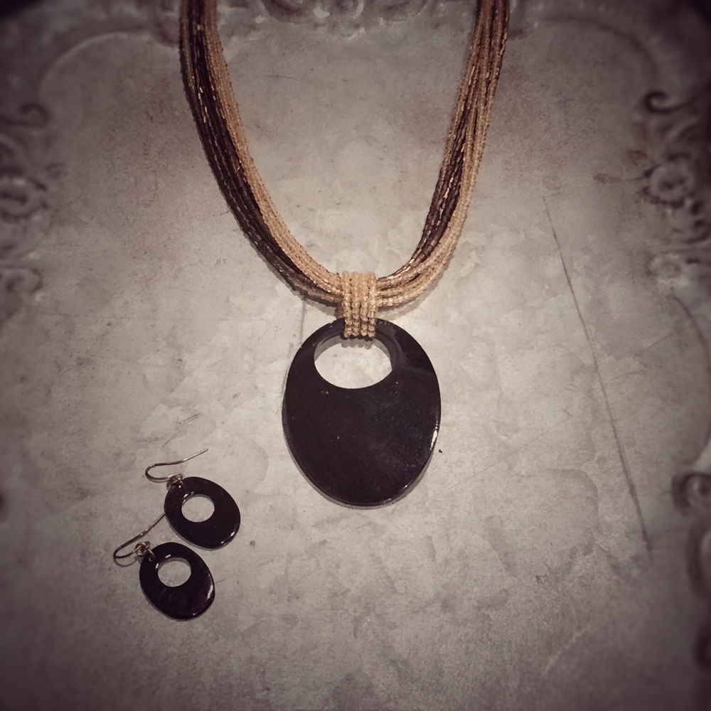Statement necklace with coordinating earrings