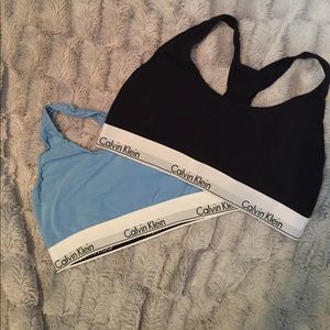 2 Calvin Klein light modern cotton bralettes!
