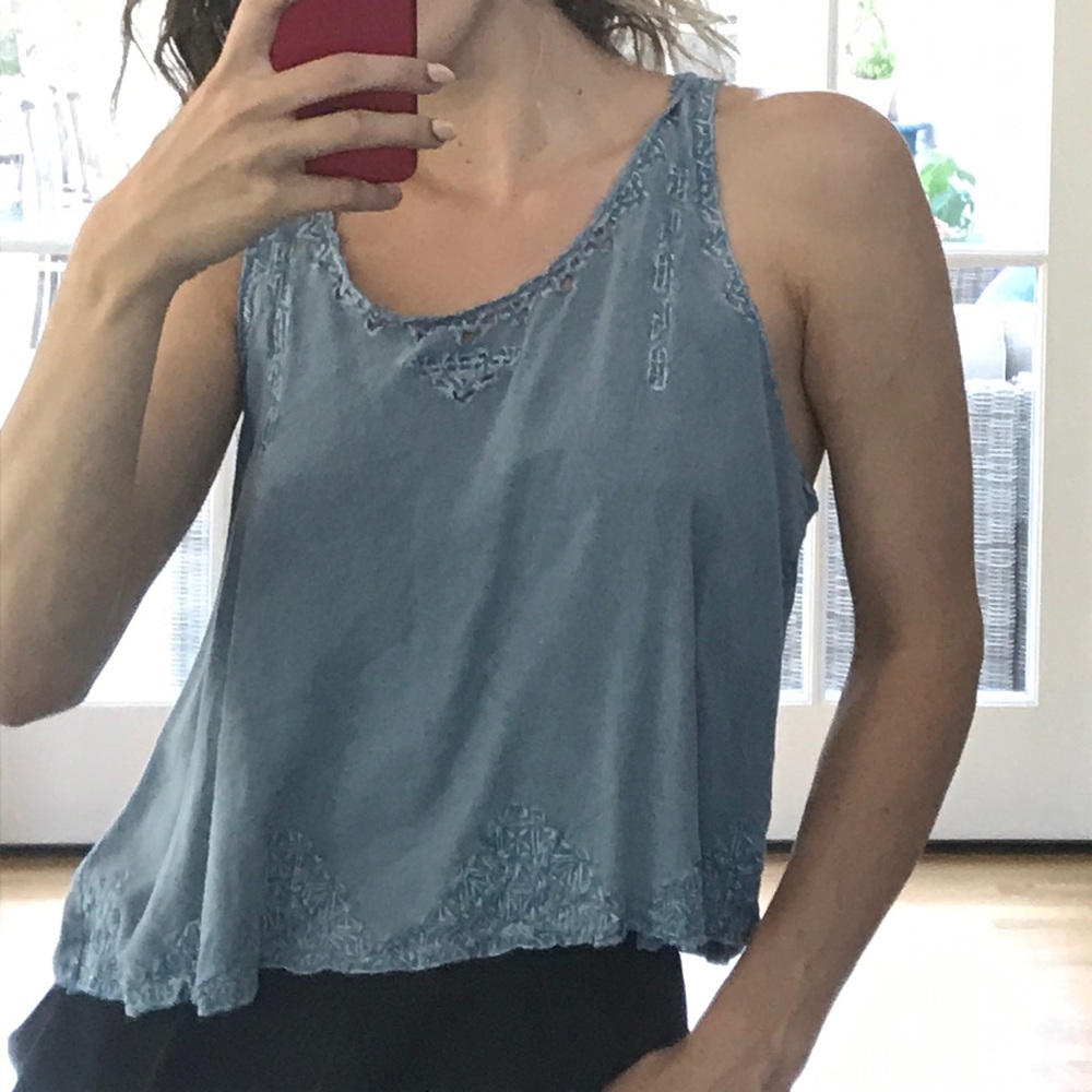 Ecote Boho flowy cropped tank top