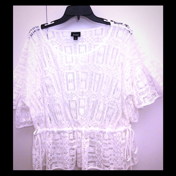 a.n.a Tops - a.n.a Lace Bell Sleeve Top, New Never Wore